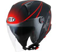 KYT D-City Colorful, casco jet S male Mate Negro/Gris/Rojo