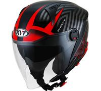 KYT D-City Lucent, casco jet L male Negro/Gris/Rojo