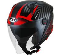 KYT D-City Lucent Casco Jet, negro/rojo, Talla XS (53/54)