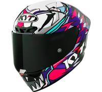 KYT KX-1 Race GP Bastianini Replica 2023 Casco, blanco-rosa, tamaño 2XL para Hombres