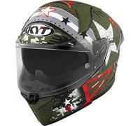 KYT R2R MAX Assault, casco integral XS male Mate Verde Oscuro/Gris/Blanco