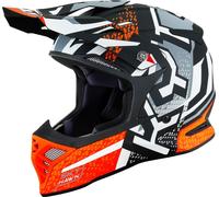KYT Skyhawk Hyperflow Casco de motocross, gris-naranja, tamaño XS para Hombres