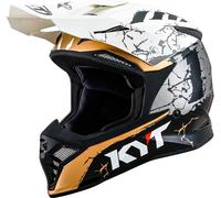 KYT Skyhawk Jarvis Signature Edition Casco de motocross, Negro/blanco/dorado, Talla S (55/56)