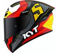 KYT TT Course Flux Casco (Red/Yellow,L)