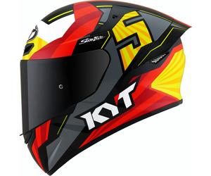 KYT TT Course Flux Casco, rojo-amarillo, tamaño XS para Hombres