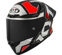 KYT TT-Revo Electron Casco, Gris mate/rojo, Talla XL (61/62)