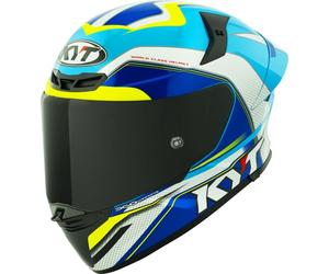 KYT TT-Revo Grand Prix Casco, blanco/azul, Talla S (55/56)