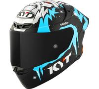 KYT TT-Revo Masia Replica Winter Test, casco integral L male Mate Negro/Azul Claro/Blanco