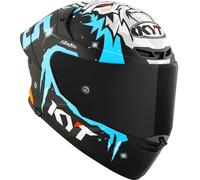 KYT TT-Revo Masia Replica Winter Text, casco integral S male Mate Negro/Azul Claro/Blanco