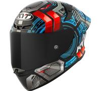 KYT TT-Revo Synchrotron Casco, Azul/Rojo, Talla L (59/60)