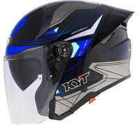 KYT TTR-JET LED, casco abierto M male Negro/Gris/Azul