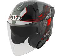 KYT TTR-Jet Led Casco Jet, negro-gris, tamaño M para Hombres