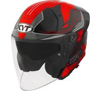 KYT TTR-Jet Led Casco Jet, negro-rojo, tamaño XS para Hombres