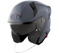 KYT TTR-Jet Plain Casco Jet, gris, Talla M (57/58)