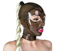 KYTFLCG LáTex Cabeza Cubrir Capucha de Goma con Peluca LáTex Natural Hecho Mano para Fiesta TemáTica de Cosplay Accesorios(Size:xl)