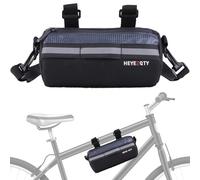 Kytpyi Bolsa Manillar Bicicleta, Bolsa Bicicleta Cuadro, 2L Bolsa Cuadro Bicicleta Impermeable con 1 Correa de Hombro Ajustable Cinta Reflectante, Bolsa Bicicleta para Patinete Electrico etc (Gris)