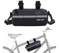 Kytpyi Bolsa para manubrio, bolsa de bicicleta, bolsa de manillar de bicicleta ligera impermeable de 2 L con 1 correa de hombro ajustable, cinta reflectante, bolsa de tela Oxford resistente para