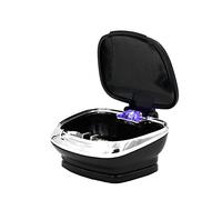 Kytpyi Cenicero portátil para coche, mini cenicero desmontable impermeable ignífugo con tapa, luz LED azul