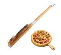 Kytpyi Cepillo para Horno de Pizza, 63,5cm Herramientas para Cepillo de Limpieza Barbacoa de Pizza con Raspador Metálico para Pizzerías, Asadores, Cafeterías, Hogares, Restaurantes