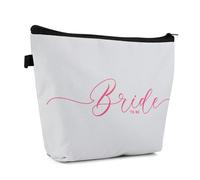 Kytpyi Novia Bolsa de Maquillaje, Neceser Mujer, Tema de Boda Neceser Viaje para Novia, Poliéster Neceser Maquillaje Personalizado Portátil como Boda Luna de Miel Fiesta Regalo
