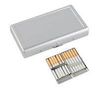 Kytpyi Pitillera, Pitilleras para Cigarrillos, Resistente a la humedad Portátil Metalica Pitillera Mujer Hombre para 20 Cigarrillos Delgado, para Vida Diaria, Reuniones Sociales (Plateado)