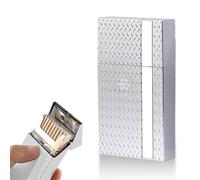 Kytpyi Pitilleras para Cigarrillos, Pitillera Tabaco de Liar, Pitillera Plástico Personalizada para 16~20 Cigarrillos, Resistencia a Caídas Portátil Pitillera Mujer Hombre para Regalo (Plata)