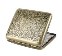 Kytpyi Pitilleras para Cigarrillos, Pitillera Tabaco de Liar, Resistente a la humedad Portátil Retro Metal Pitillera para 20 Cigarrillos Finos, para Vida Diaria, Actividad Empresarial (Flor)