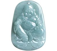 KYUEPONG Colgante de Buda de jade, Colgante de Jade Maitreya, amuleto cadena la suerte Buda risa, regalo joyería Feng Shui
