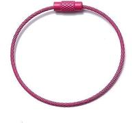 KYUEPONG Llavero de cable, 5 unids/lote colorido alambre de acero inoxidable llavero Cable bucle tornillo bloqueo cuerda llavero herramientas al aire libre(Red)