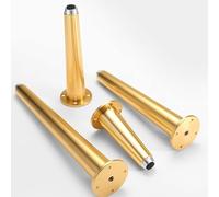 KYUEPONG Patas de Apoyo para Muebles, 4 Patas Ajustables for gabinete, Mesa y Muebles, Fabricadas en aleación de Aluminio.(Gold,25cm/9.84in)