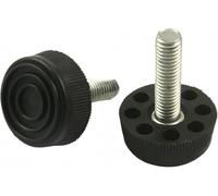 KYUEPONG Pies niveladores, 20 Tornillos Negros M8 x 28 mm, Base Ajustable de 30 mm for Patas de Muebles, Almohadillas niveladoras for mesas