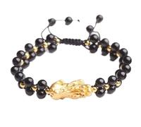 KYUEPONG Pulsera de Feng Shui, Pulsera de amuleto Feng Shui Pixiu Piyao brazalete ajustable(Black)