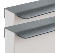 KYUEPONG Tiradores ocultos, 2 tiradores ocultos for armario de cocina, tiradores con borde de dedo, pomo de puerta invisible(Brushed Gray,Length 300mm)