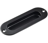KYUEPONG Tiradores ocultos, Perillas de puerta ocultas empotradas de acero inoxidable con hebilla oculta for cajón de gabinete(Black Round Hole)
