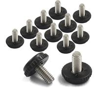 Kyuionty Paquete de 12 niveladores de muebles ajustables de 5/16 a 18, patas niveladoras roscadas de acero inoxidable para sillas, patas de taburete/gabinetes