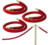 KYUJTYJ Barrera de terciopelo para colgar de cuerda VIP para suministros de fiesta/decoración de boda, control de multitudes con clips de metal, paquete de 1/2/3/4/5 (paquete de 3-120 cm)