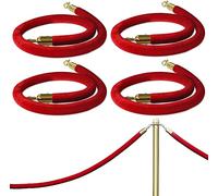 KYUJTYJ Barrera de terciopelo para colgar de cuerda VIP para suministros de fiesta/decoración de boda, control de multitudes con clips de metal, paquete de 1/2/3/4/5 (4 unidades, 250 cm)