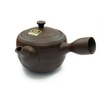 Kyusu - Tetera japonesa de cerámica Kyusu de 270 ml con asa lateral y colador de té de acero inoxidable integrado, tetera con una sola mano para preparar té verde, color marrón