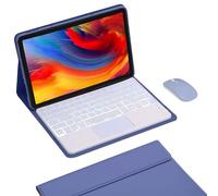 KYVELO Funda con Teclado Táctil y Ratón para Lenovo Tab P11 2nd Gen 11,5" 2023, Teclado Retroiluminado 7 Colores Extraíble, Carcasa TPU(Incluye Ñ),Púrpura