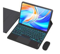 KYVELO Funda con Teclado Táctil y Ratón para Lenovo Tab P11 2nd Gen 11,5" 2023, Teclado Retroiluminado 7 Colores Extraíble, Carcasa TPU(Incluye Ñ),Negro