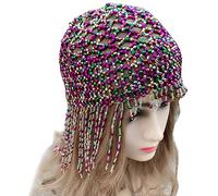 KYXKHSAA Gorro con cuentas para mujer, diseño exótico de Cleopatras, accesorio para el cabello para fiestas, bodas, actuaciones, tocado con cuentas para mujer