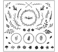 KYXKHSAA Sello transparente de flores de guirnalda, exquisito sello de silicona, sello transparente para cumpleaños, boda, tarjetas, suministros para álbumes de recortes y tarjetas, Acción de Gracias