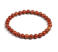 KYXSPINWARDPV Cuentas redondas de jaspe rojo natural auténtico de 6, 8, 10 mm, accesorios para mujeres y hombres, color rojo, 6 mm, 18 cm, 18CM, Piedra, Circonita cúbica
