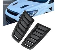 KYYET Cubierta universal de ABS para capó de entrada de flujo de aire, cubierta de ventilación para capó, Focus Fiesta RS ST MK2 estilo campana de ventilación (negro brillante)