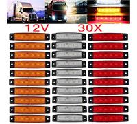 KYYET Luces LED laterales de marcación 6 LED Lámparas de liquidación para camión, remolque, RV, autocaravana, camioneta, tractor, camión, SUV, barco, 12 V DC, (10 blanco+10 rojo + 10 amarillo)