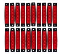 KYYET Luces LED laterales de marcación 6 LED Lámparas de liquidación para camión, remolque, RV, autocaravana, camioneta, tractor, camión, SUV, barco, 12 V DC, (20 piezas rojo)