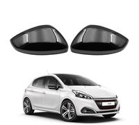 KYYET Negro Brillante Par de Carcasas Retrovisor Lateral Cubierta Compatible con Peugeot 208 2012-2018