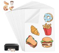 KYYGKY 20PCS Papel Pegatina para Imprimir a4, Papel Adhesivo para Imprimir Impermeable, Etiquetas para Impresoras Láser y de Tinta, Hojas Transparente Papel Adhesivo para Imprimir