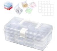 KYYGKY 32PCS Mini Cajas Organizadoras de Plastico, Organizadores de Plastico Pequeños Transparentes, Cajas Transparentes Clasificador Pequeñas con Asa y Tapa para Cuentas Joyas Artículos Pequeños