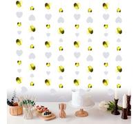 KYYGKY 4 Guirnaldas de Papel, Guirnalda Papel Fiesta con Forma de Corazón Blanco y Dorado de 4m, Guirnaldas Colgantes de Papel, Guirnaldas Decorativas para Fiesta/Día de San Valentín/Boda/Cumpleaños